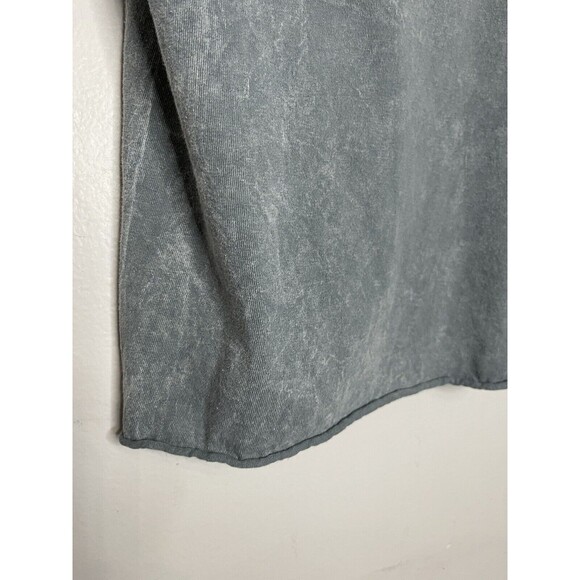 Make It A Double Womens Small Graphic Tshirt Crop Top Gray Green Cotton Raw Hem - Picture 5 of 7